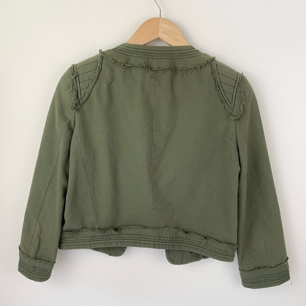 Elizabeth and James Olive Green Military Jacket 3/4 sleeves - Picture 5 of 13